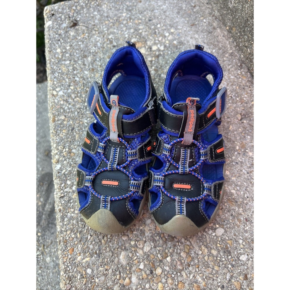 Boys Pediped Flex Canyon Water Closed Toe Sandals Navy Red Size 11 11.5